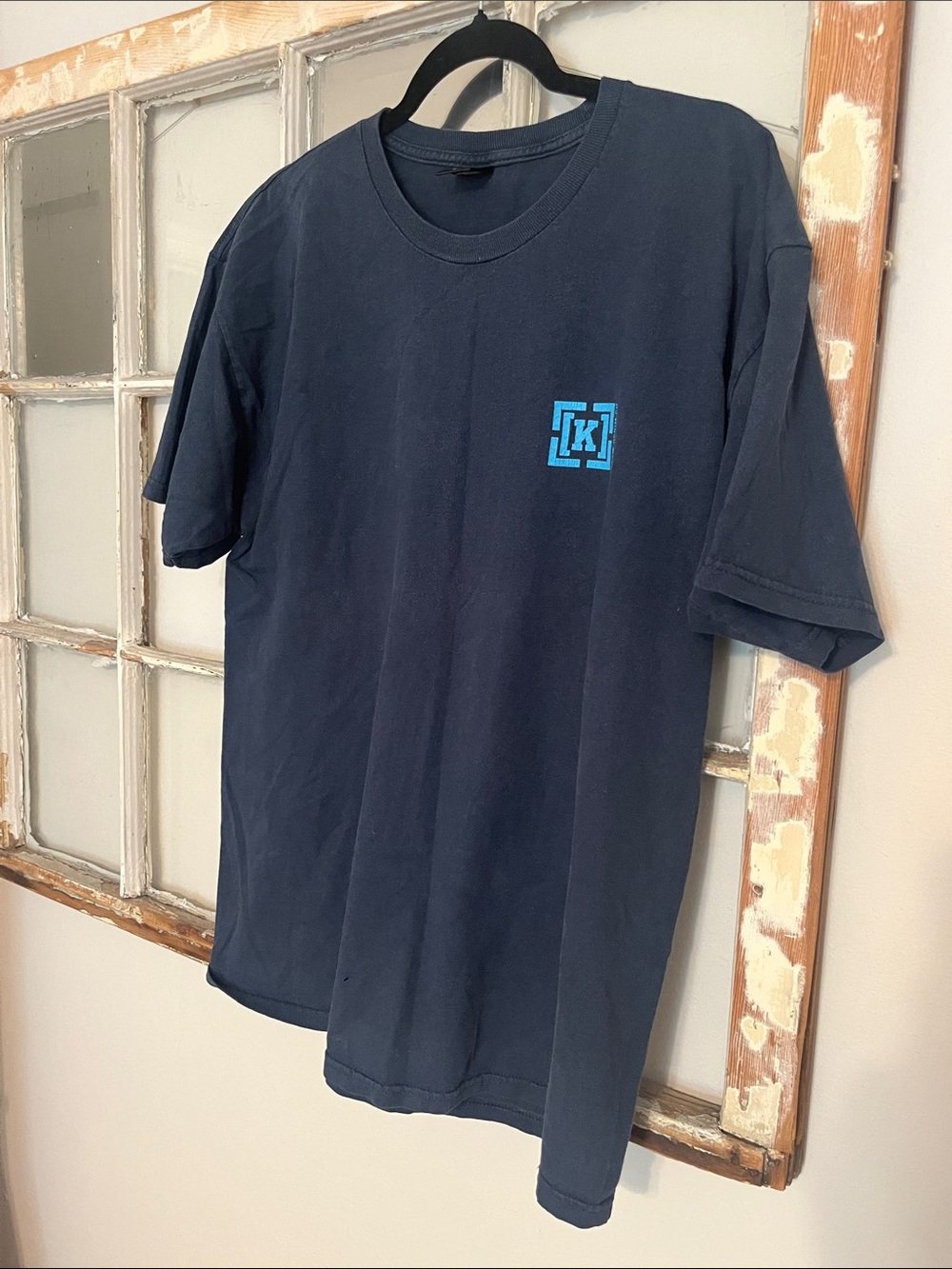 KR3W Navy Short Sleeve Tee with Light Blue Logo